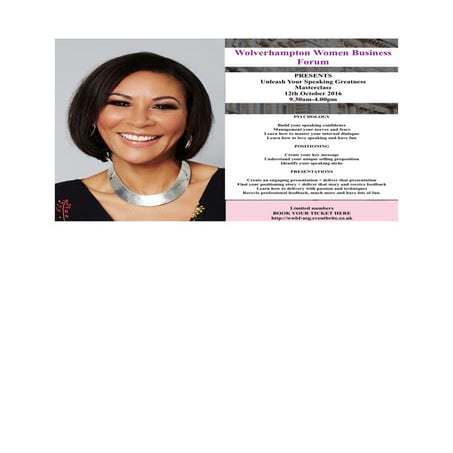 Unleash Your Inner Greatness Masterclass 12th October 2016