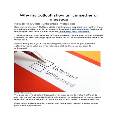 why-my-outlook-show-unlicensed-error-message