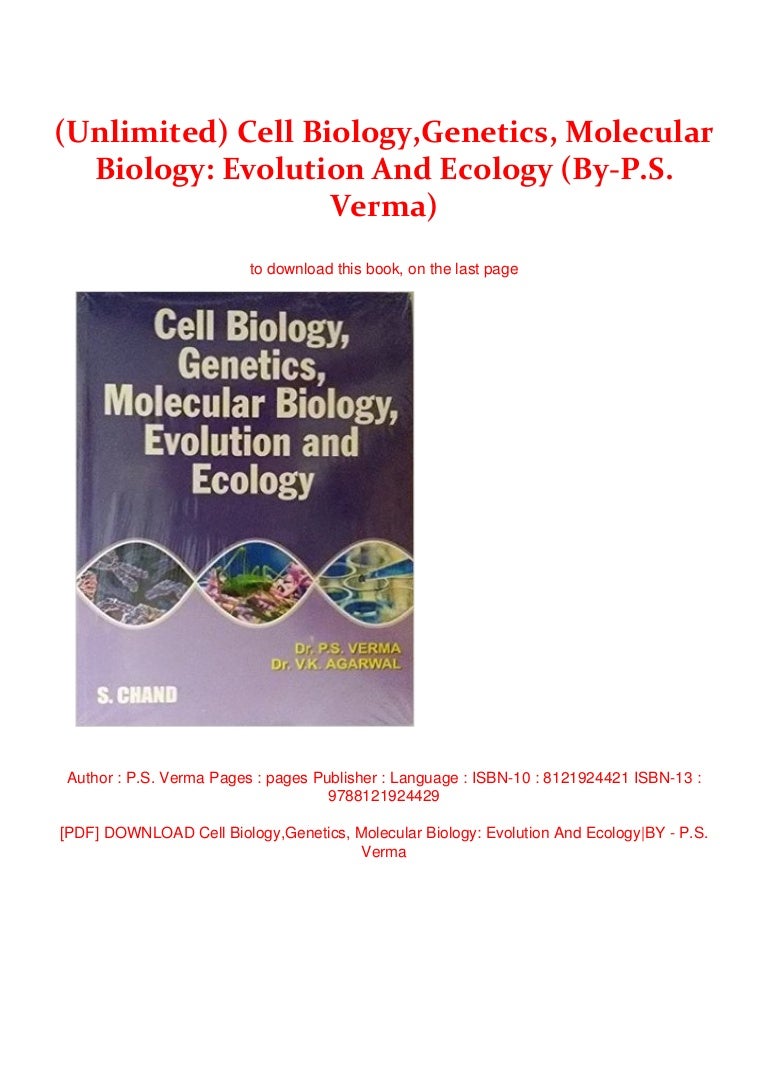 Unlimited Cell Biology Genetics Molecular Biology Evolution And E