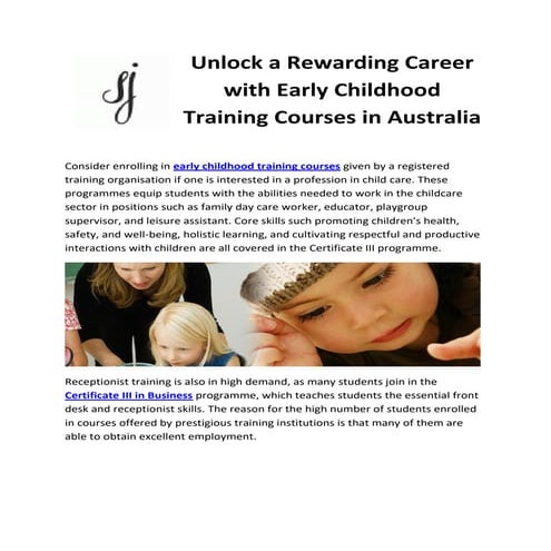(CHC30113) Certificate III in Early Childhood and Care | PPT