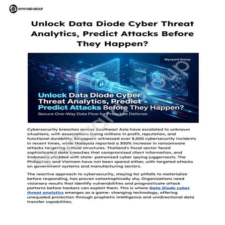 Unlock Data Diode Cyber Threat Analytics, Predict Attacks Before They ...