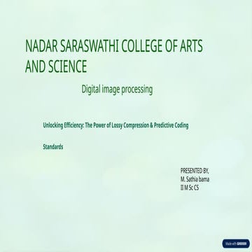 Lossless predictive coding in Digital Image Processing | PPTX