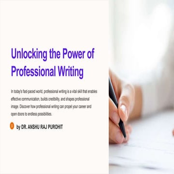 Unlocking-the-professional writing is a vital skill that enables effective co...