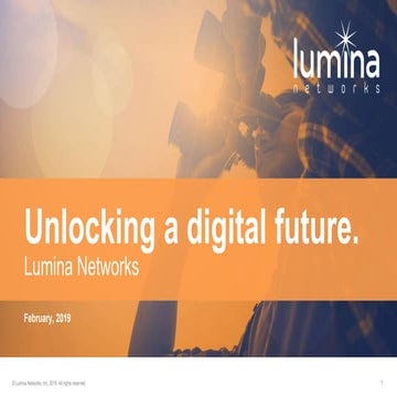OSN Bay Area Feb 2019 Meetup: Lumina Networks, Unlocking a digital future