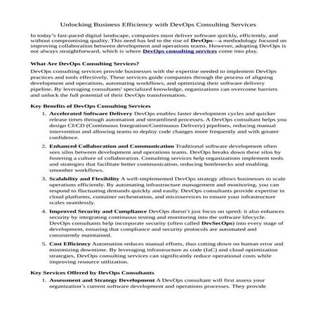 Top DevOps Consulting Services in India for Your Business