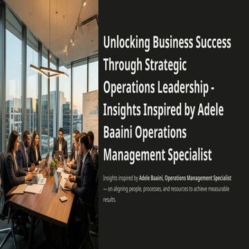 Unlocking Business Success Through Strategic Operations Leadership | PPTX