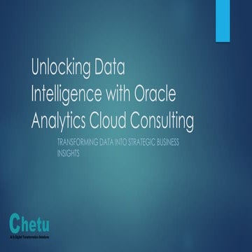 Oracle Analytics Cloud Consulting Services for Advanced Data Insights ...