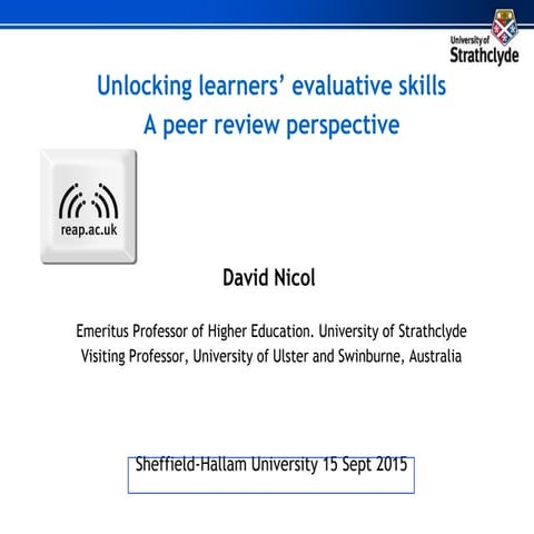 Unlocking learners' evaluative skills: a peer review perspecive
