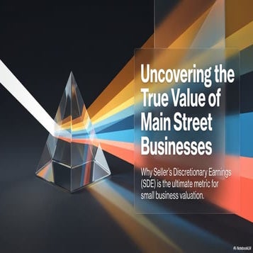 SDE vs EBITDA for Main Street Valuations | PDF