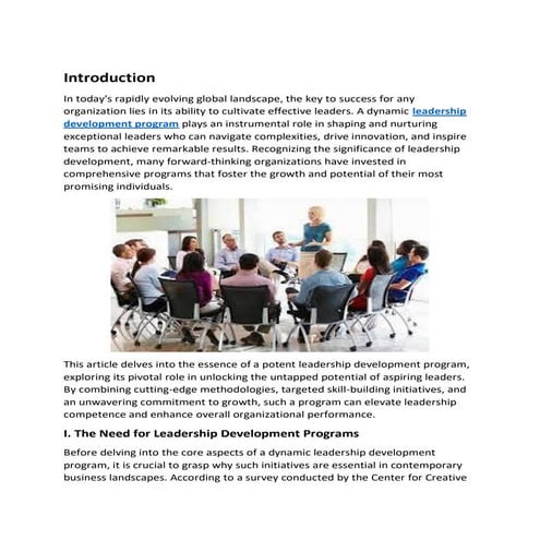 Unlocking Potential- Empowering Leaders through our Dynamic Leadership Develo...