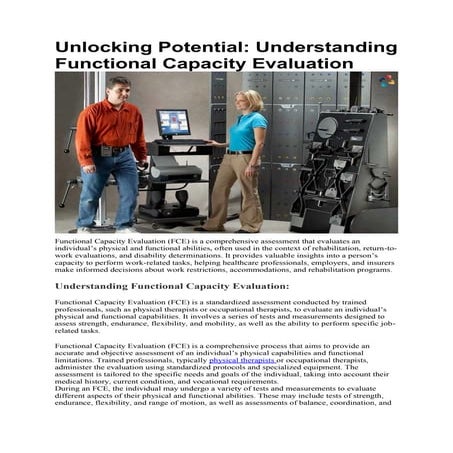 Functional Capacity Evaluation (FCE): Importance, Components, and