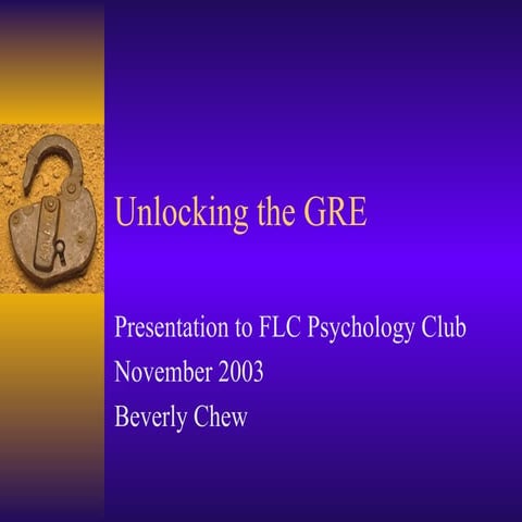 Unlocking the GRE test for students work | PPT