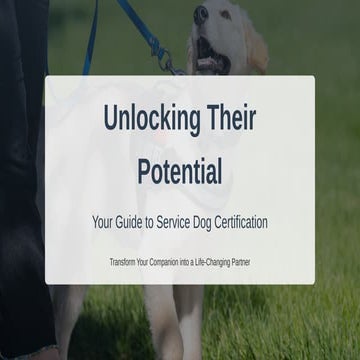 Unlocking Potential Dog Training for Disabled Individuals. | PDF