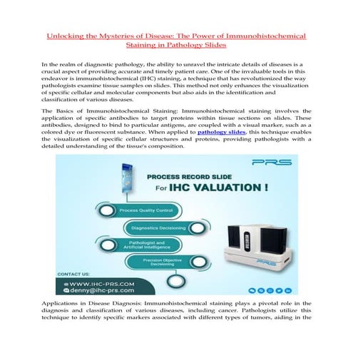 Unlocking the Mysteries of Disease The Power of Immunohistochemical Staining ...