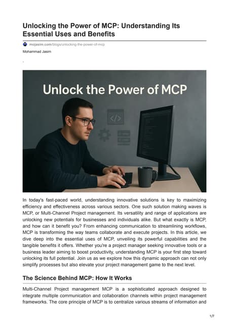 Unlocking the Power of MCP Understanding Its Essential Uses and ...