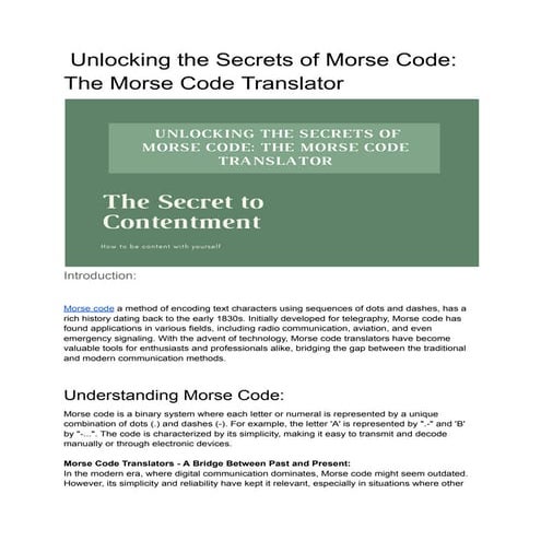 Unlocking the Secrets of Morse Code_ The Morse Code Translator.pdf