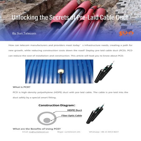 Unlocking the Secrets of Pre-Laid Cable Duct