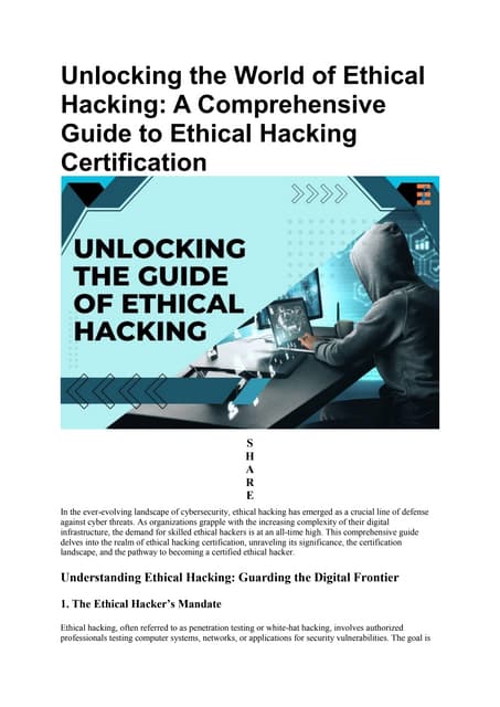 Unlocking the World of Ethical Hacking: A Comprehensive Guide to ...