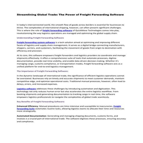 Best Freight Forwarding Software