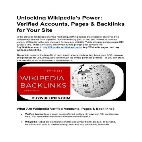Buying Wikipedia Accounts (10 Years Old and Above) | PDF