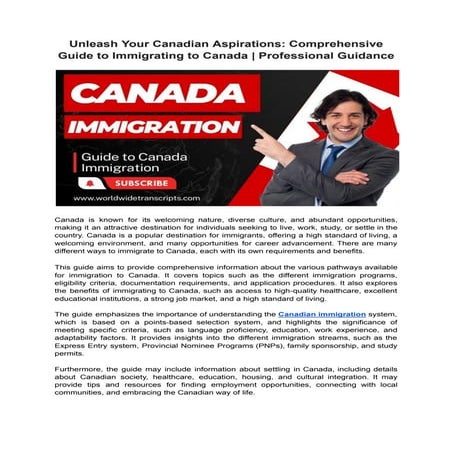 A Comprehensive Guide to Applying for Canada Immigration in 2024 | DOCX