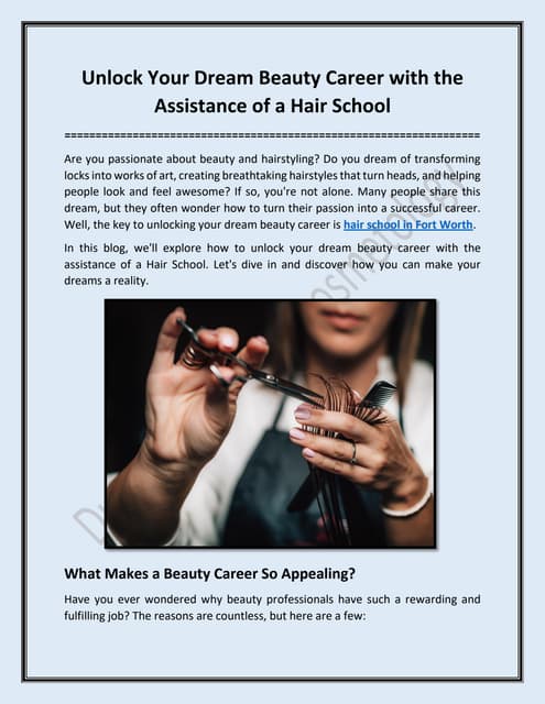 Unlock Your Dream Beauty Career with the Assistance of a Hair School.pdf