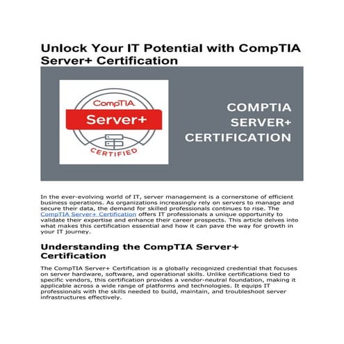 Unlock Your IT Potential with CompTIA Server+ Certification.docx