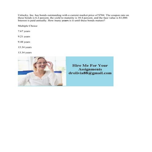 Unlucky- Inc- has bonds outstanding with a current market price of $70.pdf