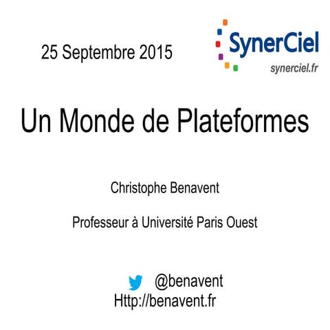 Un monde de plateformes