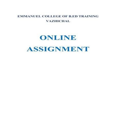 ONLINE ASSIGNMENT