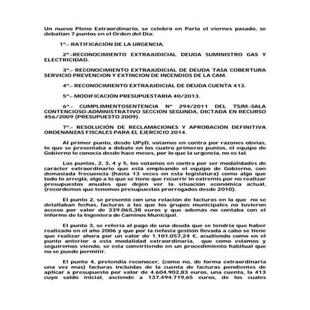 Un nuevo pleno extraordinario