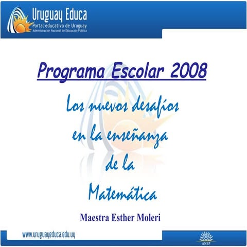 Uno de los nuevos desafíos del programa escolar 2008   estadística