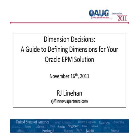 Connection Point 2011, Dimension Decisions: A Guide to Selecting Dimensions f...
