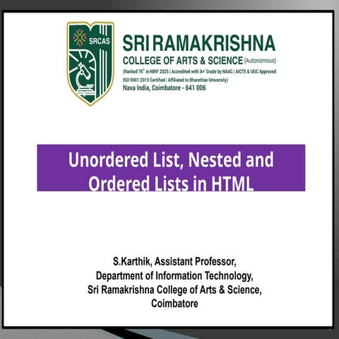 Unordered List, Nested and Ordered Lists in HTML.pptx