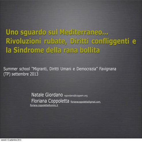 Uno sguardo sul mediterraneo