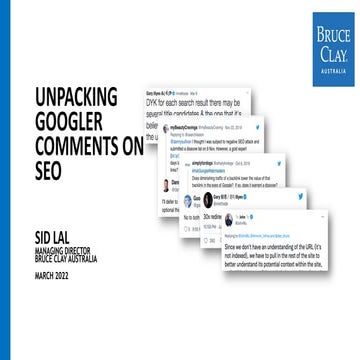 Google SEO: Comments By Top Googlers About Important SEO Topics | Sid Lal