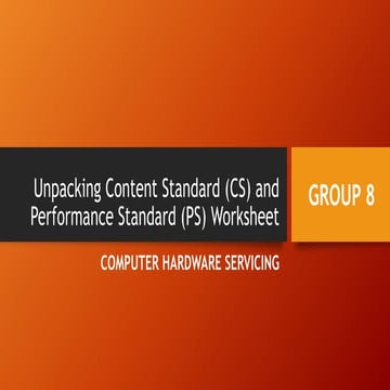 Unpacking content standard (cs) and performance