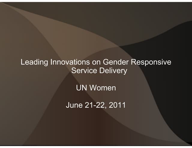 What Information and Communications Technologies Can Do for Gender-responsive Service Delivery - Anita Gurumurthy