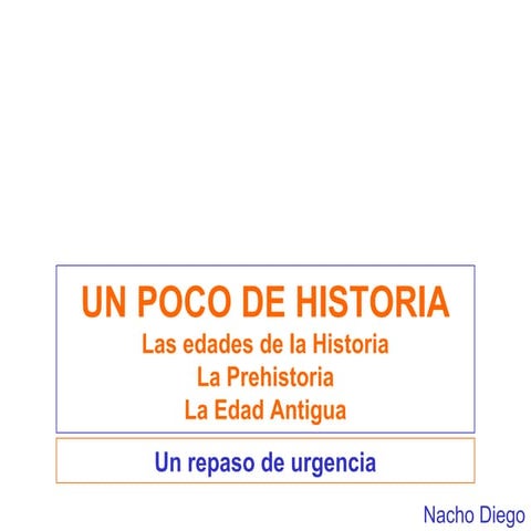 Un poco de historia: Prehistoria y Edad Antigua