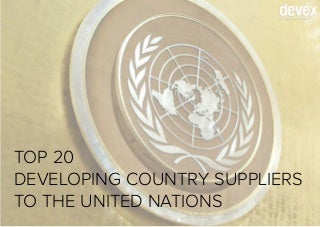 The United Nations’ Top 20 Suppliers