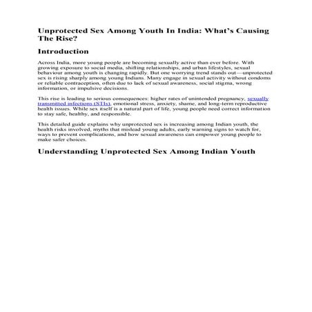Unprotected Sex Among Youth In India.pdf
