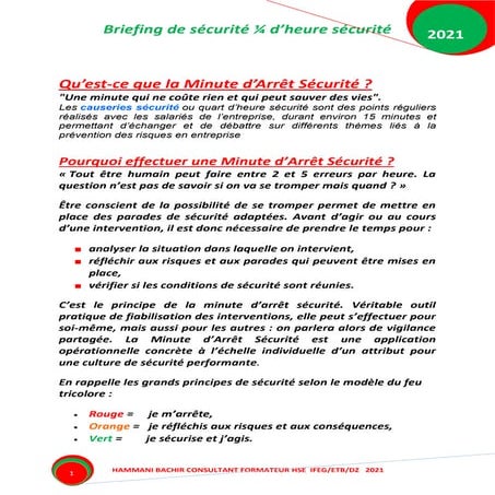 Un quart d'heure de sécurité