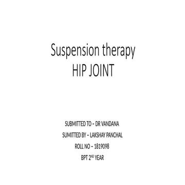 Suspension Therapy Hip Joint. Physiotherapy