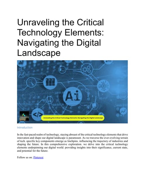 "TechVision 2024: Navigating the Future of Innovation" | PPT