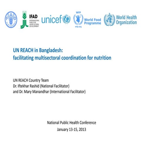 UN REACH in Bangladesh - facilitating multisectoral coordination for nutrition