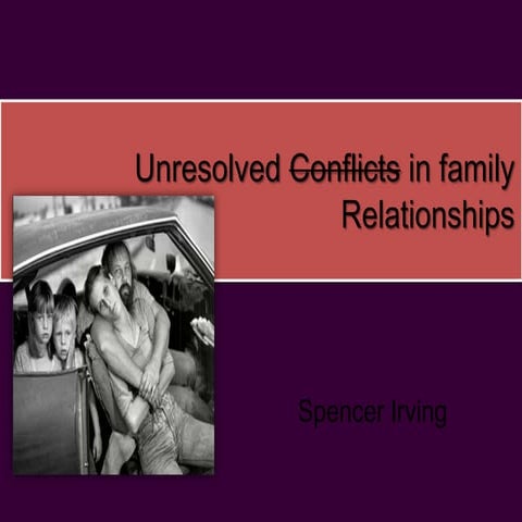 Unresolved conflicts in family relationships