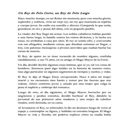 Un rey de pelo largo un rey de pelo corto