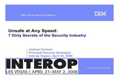 Unsafe at Any Speed: 7 Dirty Secrets of the Security Industry