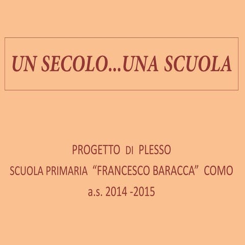 Un secolo ....  Una Scuola