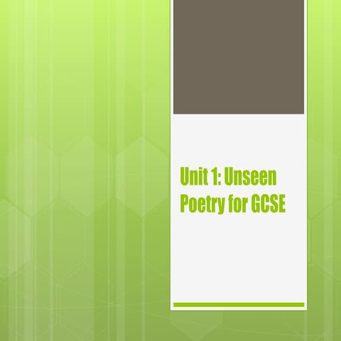 Unseen poetry WJEC revision